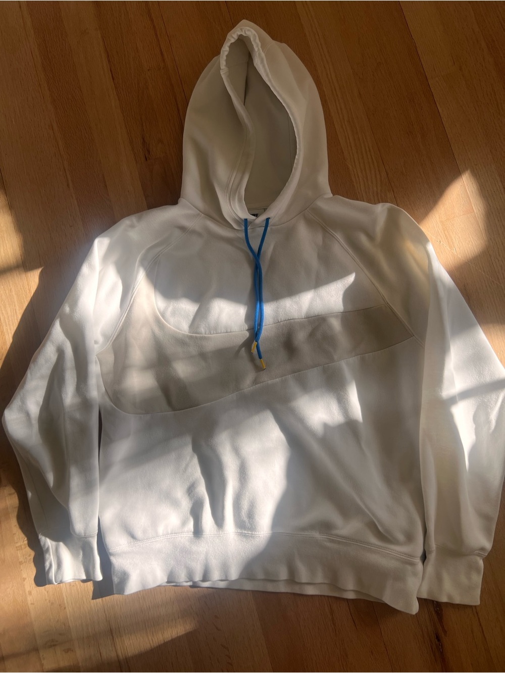 Nike Cream Hoodie with Blue Drawcord